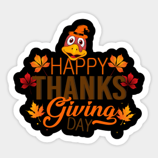 Happy Turkey Day Shirt Cute Little Pilgrim Gift Thanksgiving Sticker